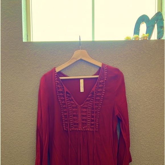 Boho, beautiful rich rust color top! - Picture 2 of 8